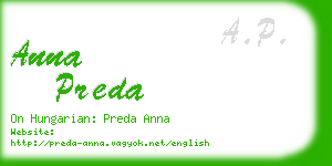 anna preda business card